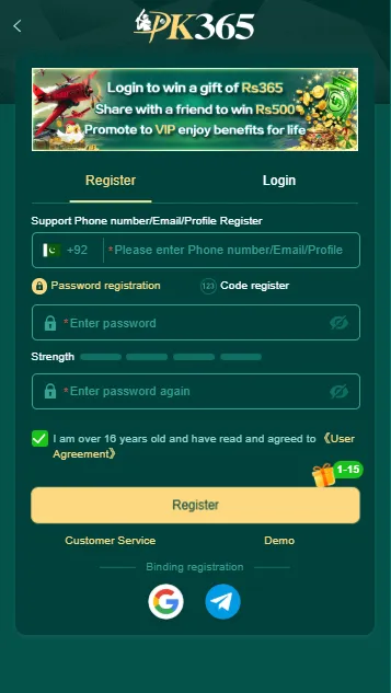pk365 sign up